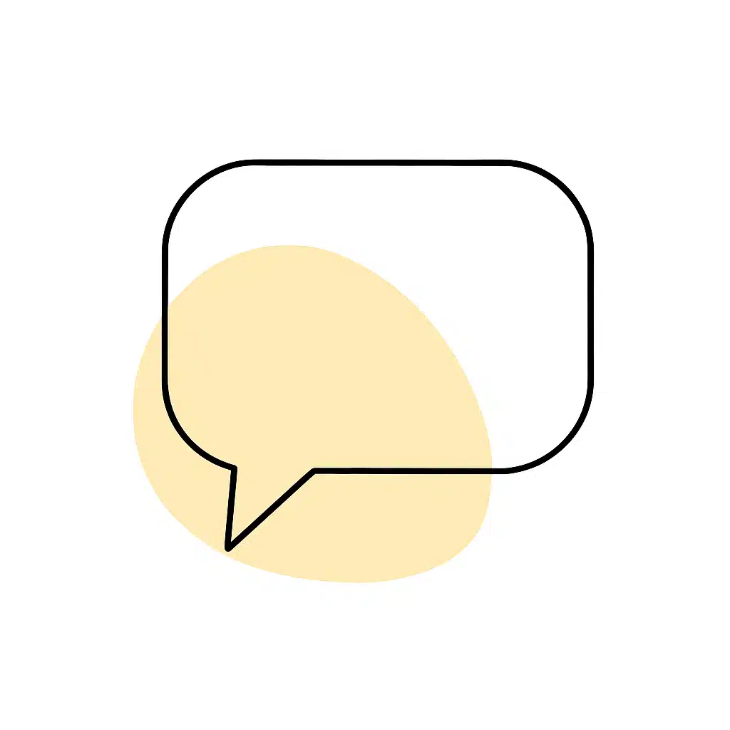 Icono de bocadillo de diálogo representando comunicación con la agencia de viajes.